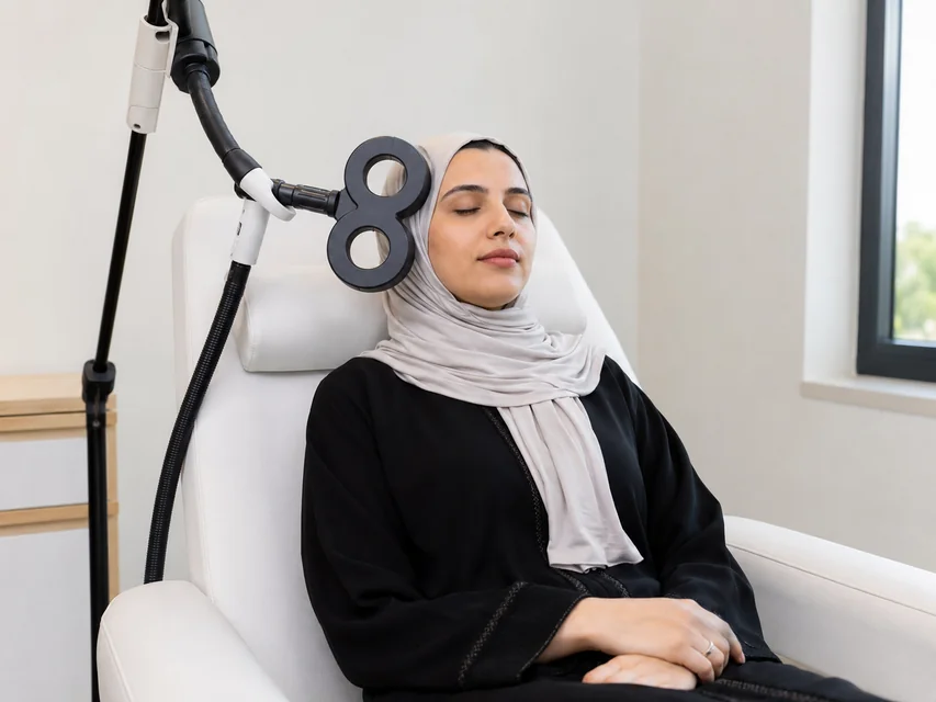 Patient receiving TMS therapy at Top Medical Care